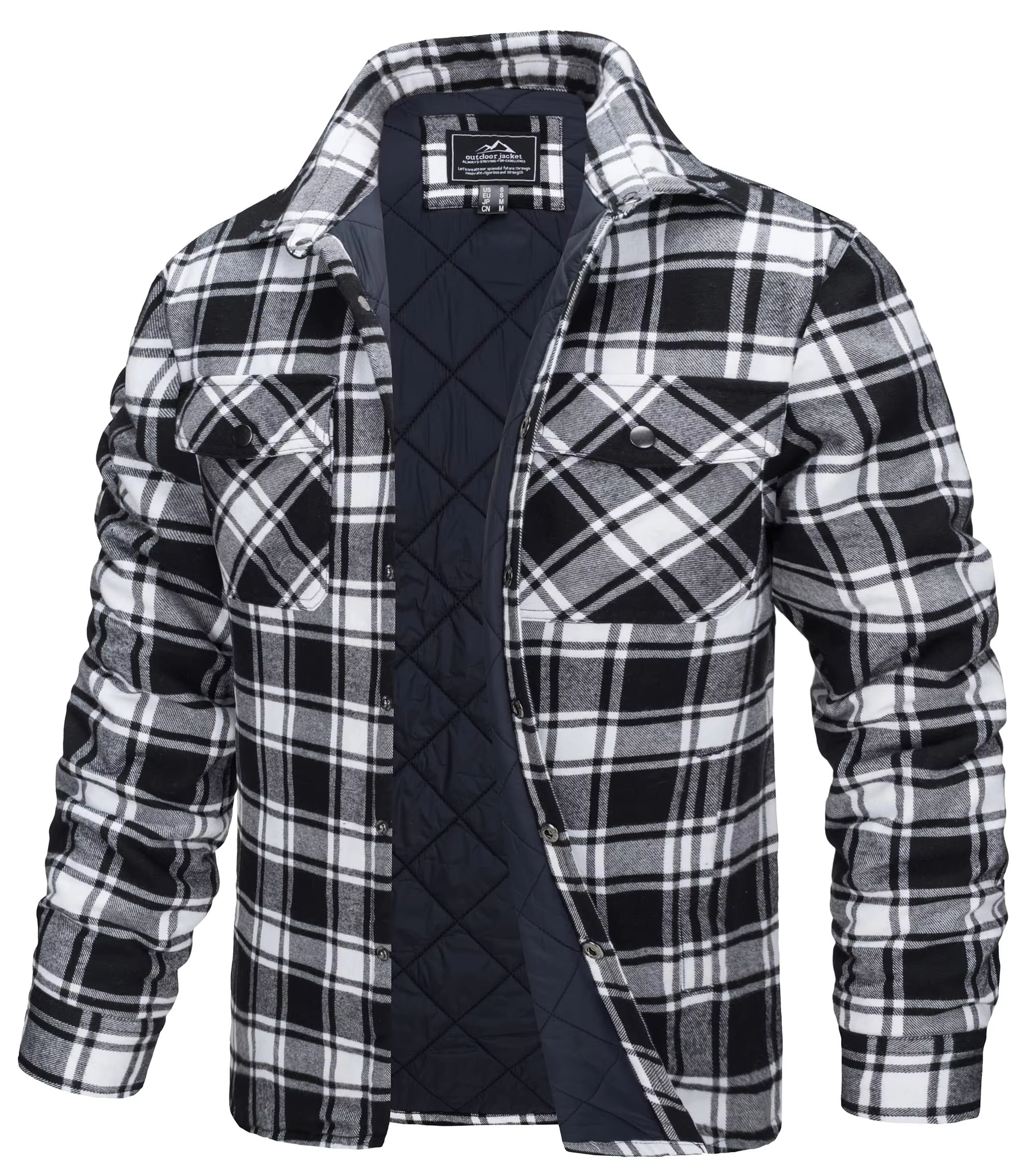 Men's Quilted Flannel Shirt Jacket