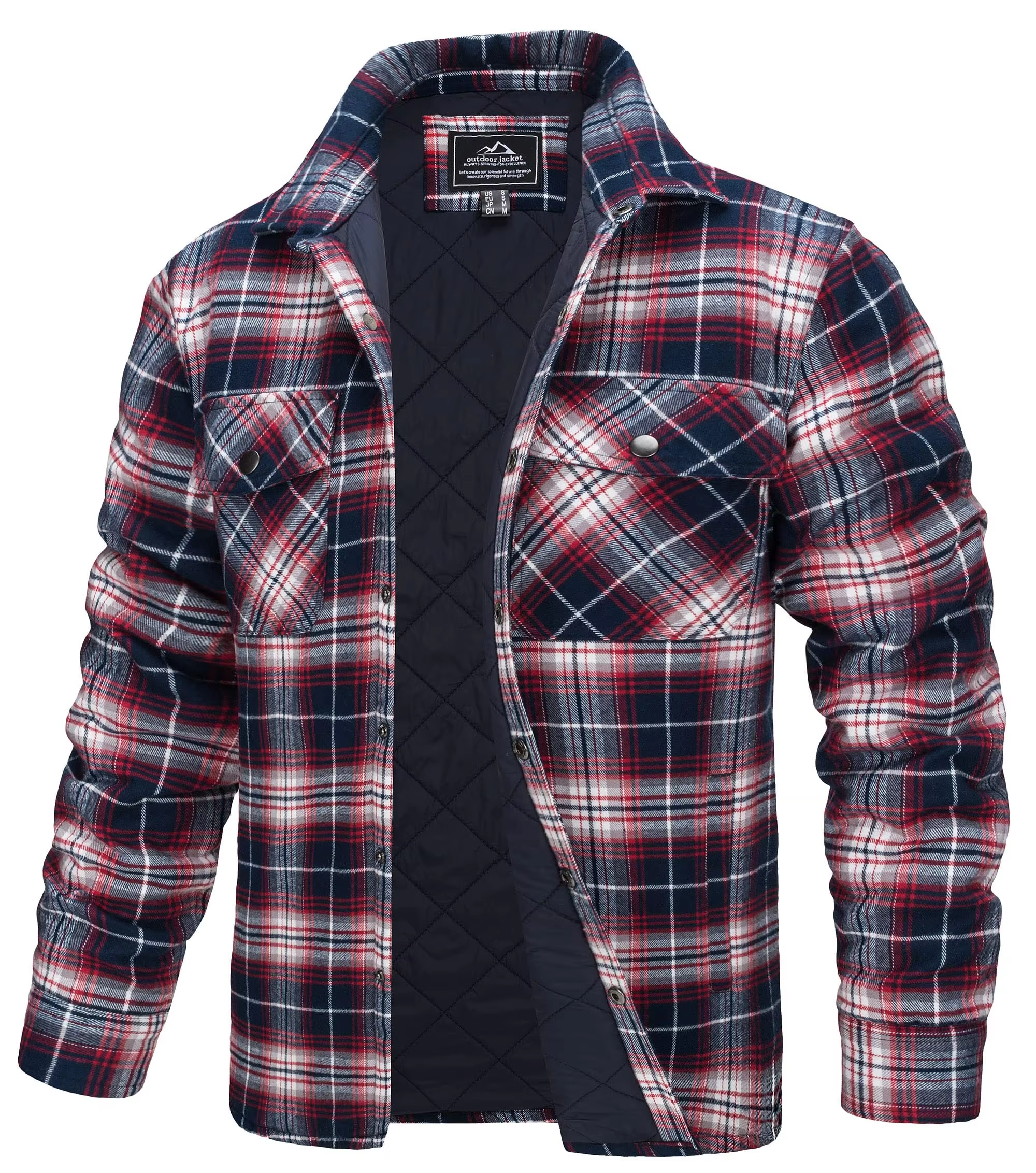 Men's Quilted Flannel Shirt Jacket