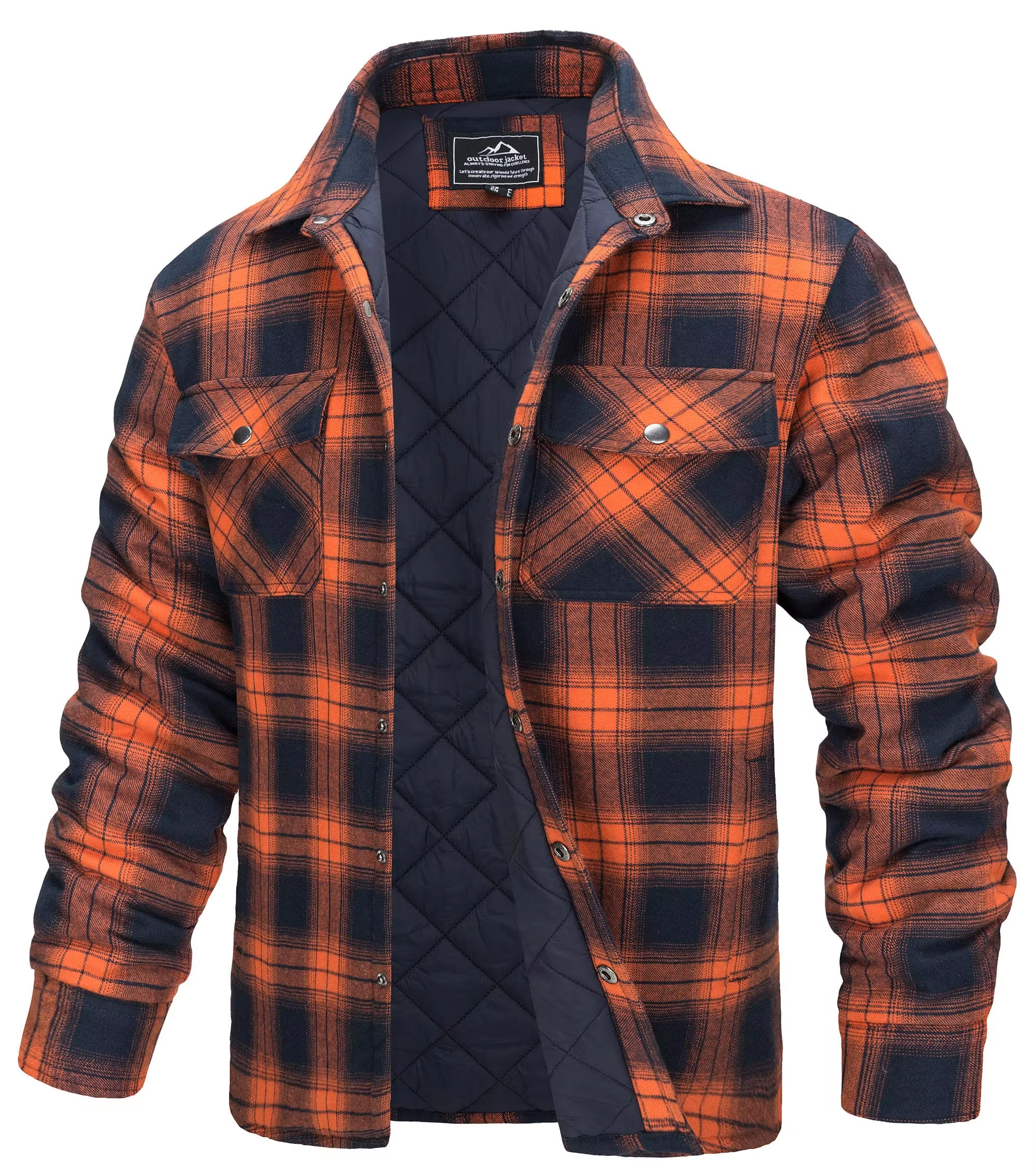 Men's Quilted Flannel Shirt Jacket