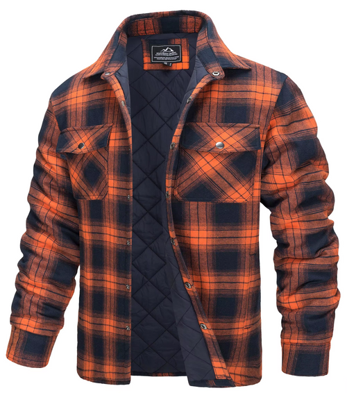 Men's Quilted Flannel Shirt Jacket