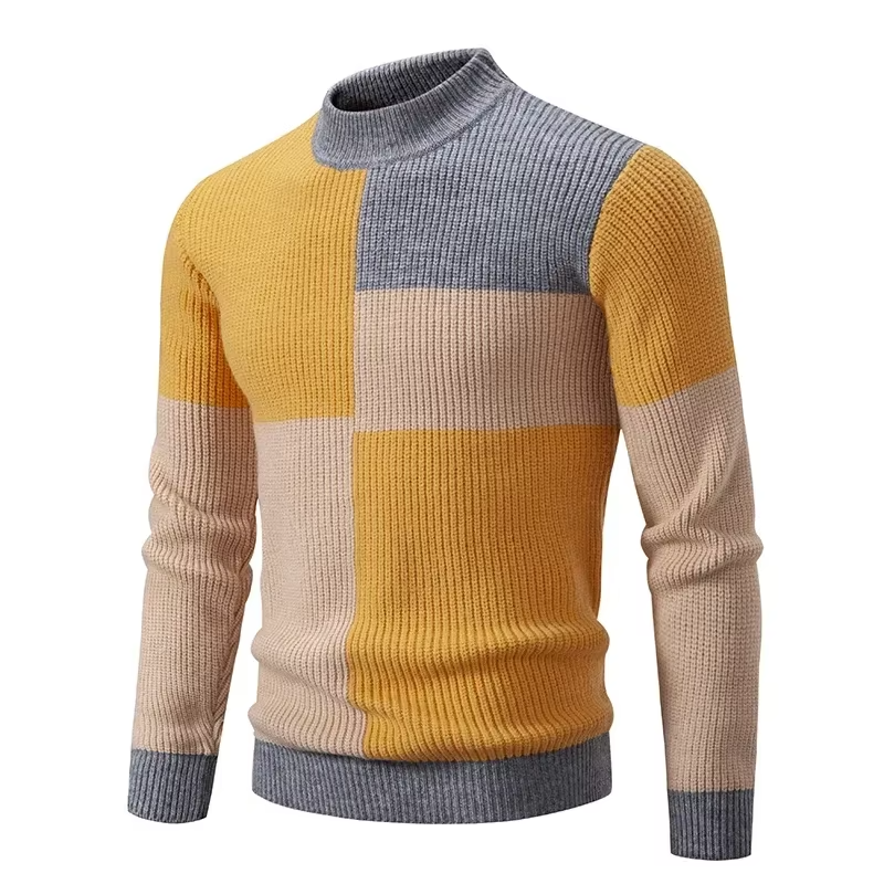 Men's Mock Neck Pullover Sweater