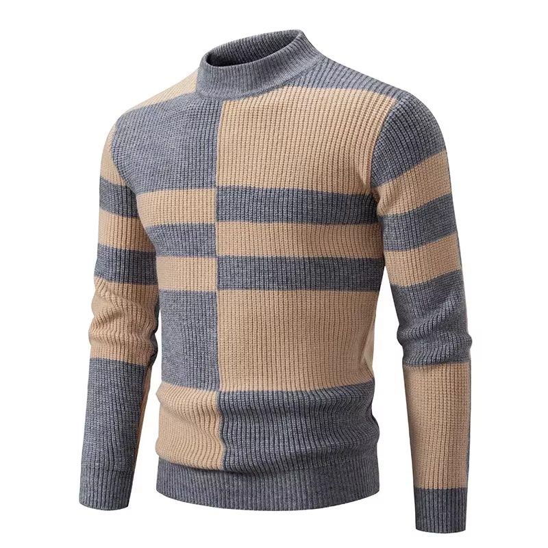 Men's Mock Neck Pullover Sweater