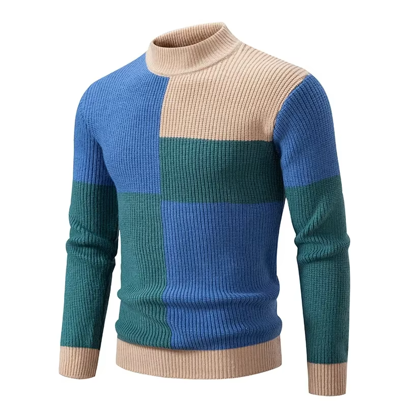 Men's Mock Neck Pullover Sweater