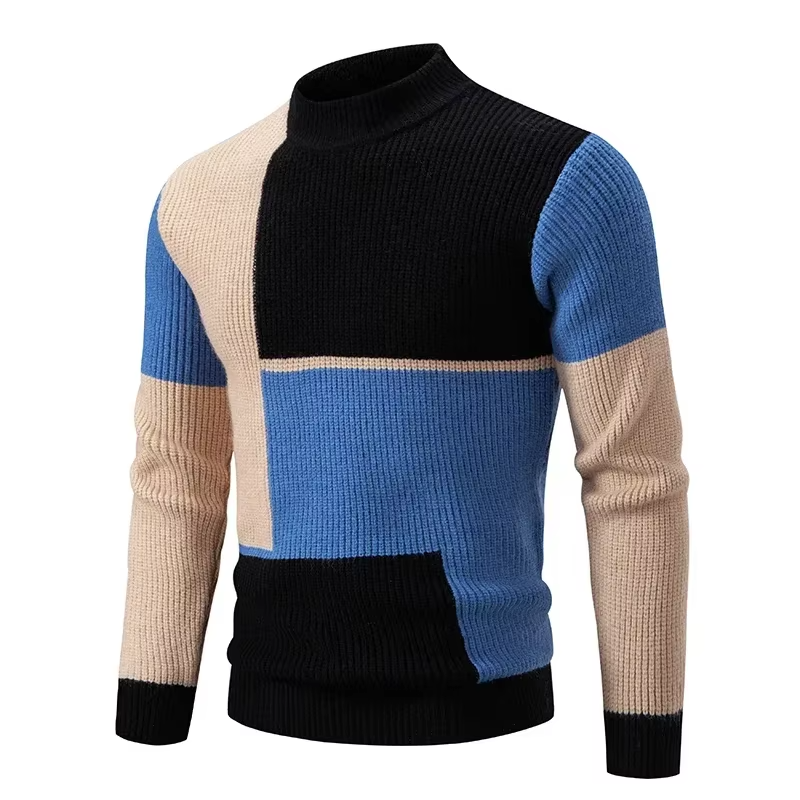 Men's Mock Neck Pullover Sweater
