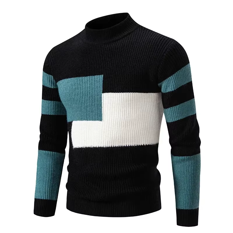 Men's Mock Neck Pullover Sweater