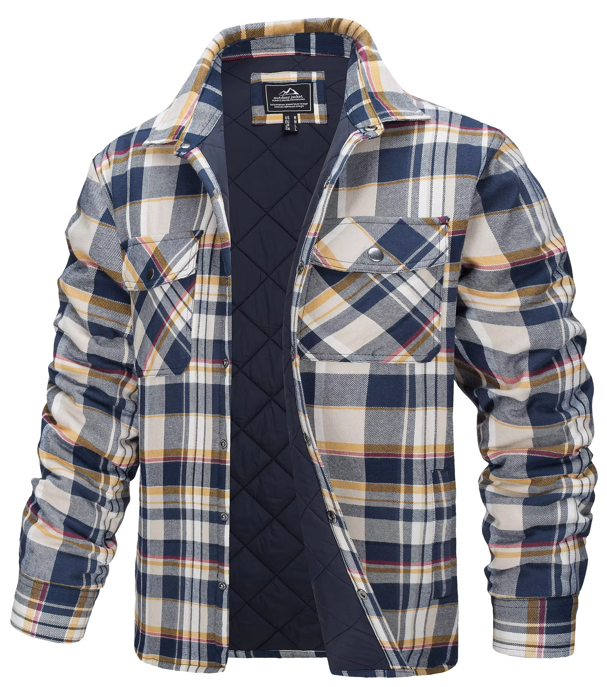 Men's Quilted Flannel Shirt Jacket
