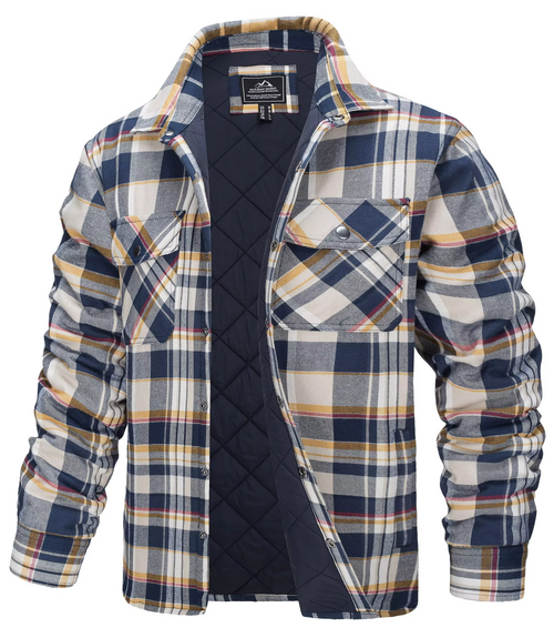 Men's Quilted Flannel Shirt Jacket