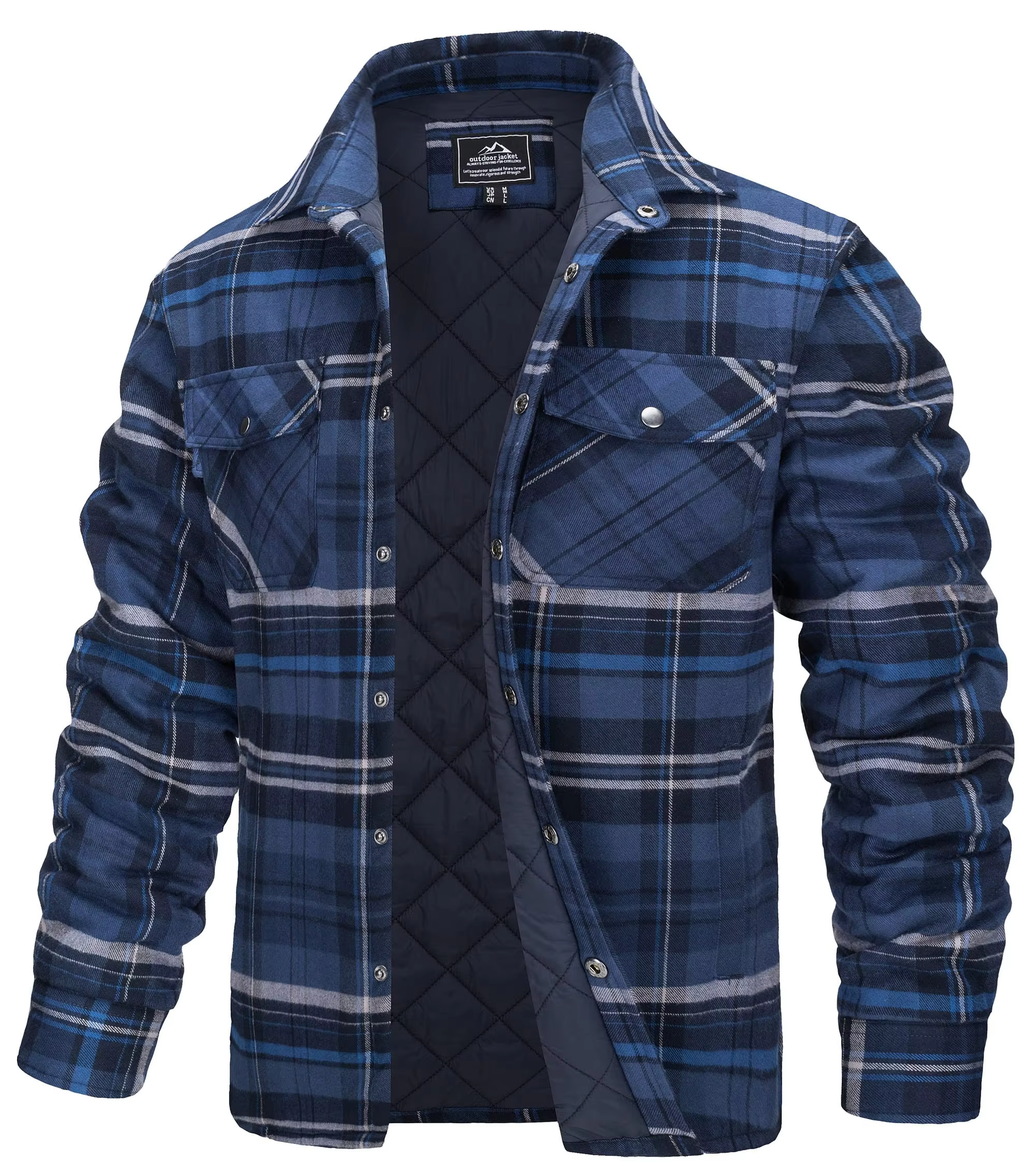Men's Quilted Flannel Shirt Jacket
