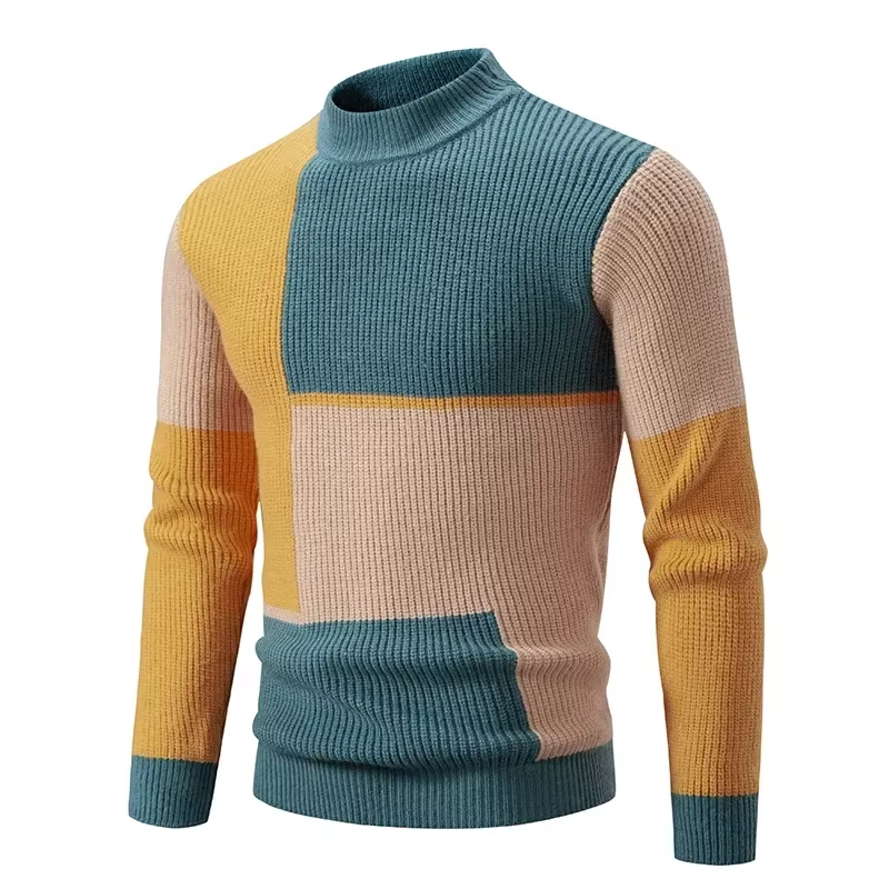 Men's Mock Neck Pullover Sweater