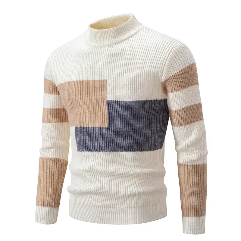 Men's Mock Neck Pullover Sweater