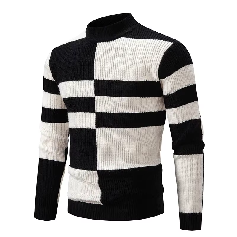 Men's Mock Neck Pullover Sweater