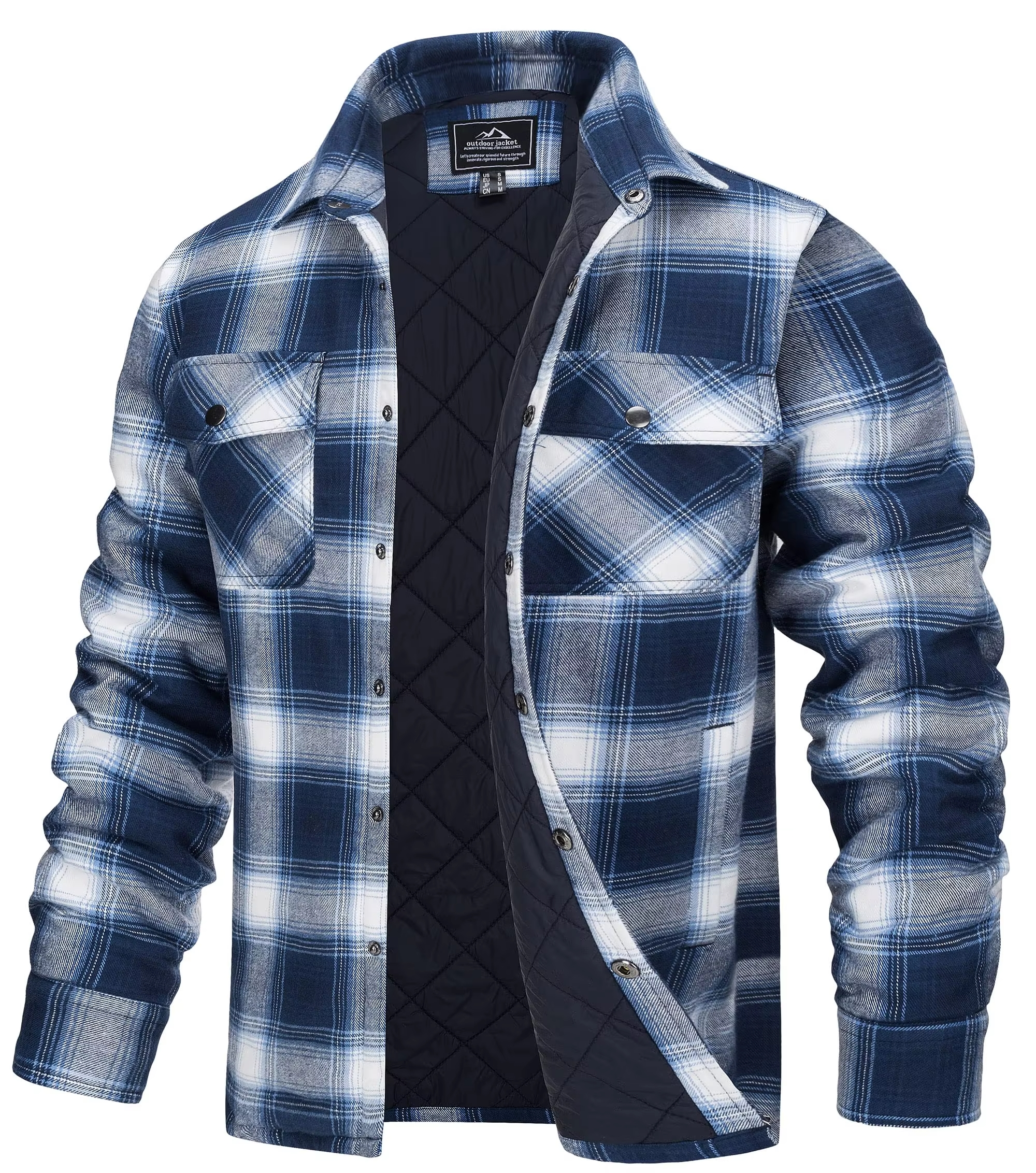 Men's Quilted Flannel Shirt Jacket