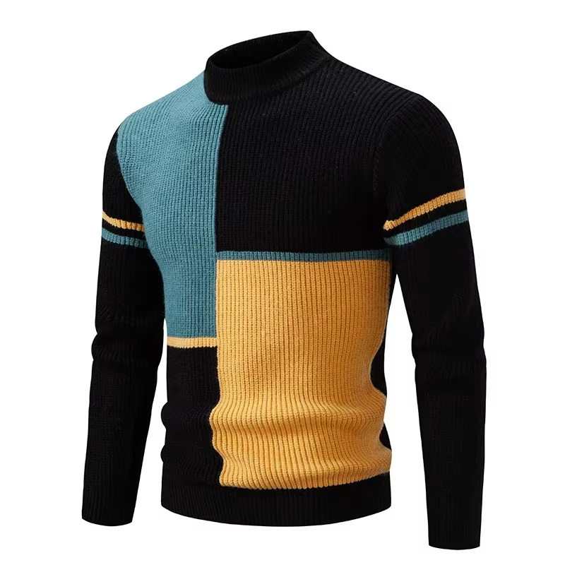 Men's Mock Neck Pullover Sweater
