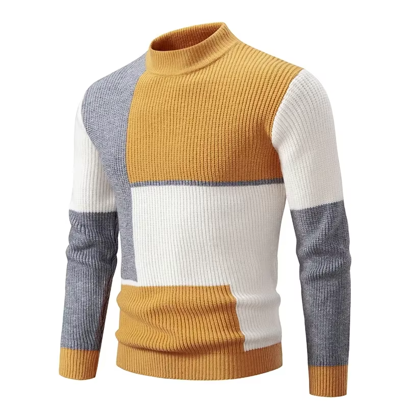 Men's Mock Neck Pullover Sweater