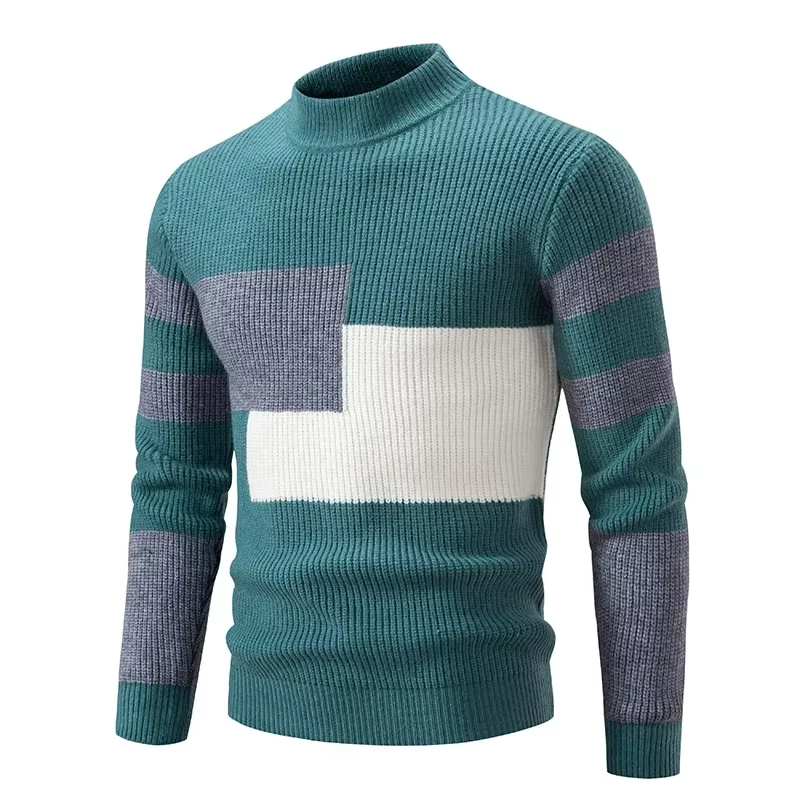 Men's Mock Neck Pullover Sweater